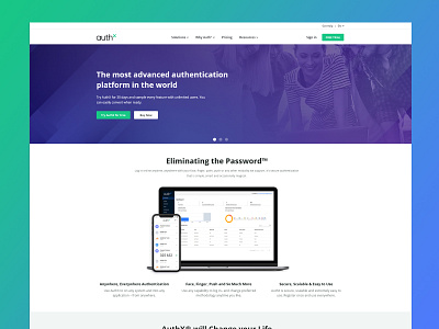 AuthX Landing Page authenticate ui design web design