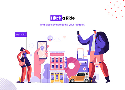 Hitch a Ride Illustration app design dribbler icon illustration logo team ui ux