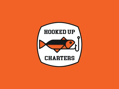 Hooked up charters logo branding design logo logodesign logotype minimal typography vector