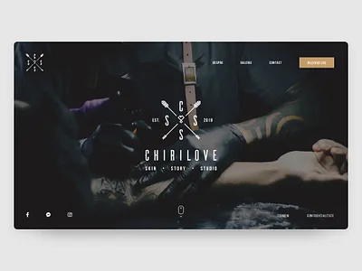 Tattoo Studio Landing Page Design branding design flat landing page logo minimal shop studio tattoo typography ui uiux web website