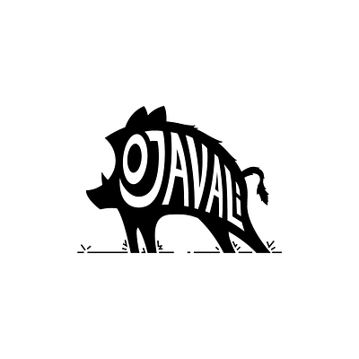 O Javali animal black boar hog illustration javali logo monochromatic silhouette simple vector wild