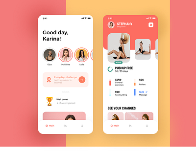 Fitness app animation app design flat illustration ios mobile ui ux web