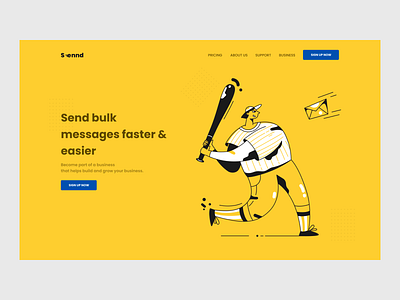 Send - Demo design illustration landingpage message signup ui vector website