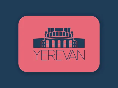 Yerevan city dribbbleweeklywarmup hometown sticker vector