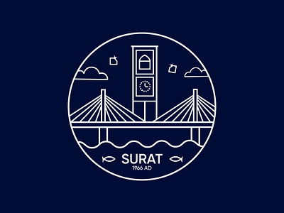 Sticker for Surat | Weekly Warm Up design flat hometown illustration sticker surat surat diamond city surat sticker warmup weekly challenge