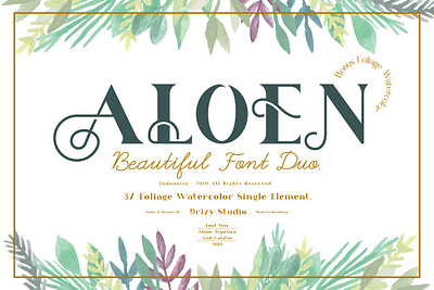 Aloen Beautiful Font Duo beautiful design dribbble flower font font duo logo otf popular type typeface typography watercolor