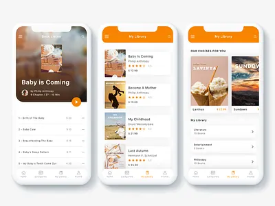 Meron - e-Book and Audio Book App UI Kit adobe xd audio book book book store e book ebook ecommerce shop social stream ui kit xd