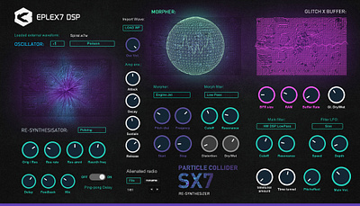 Particle Collider SX7 synthesizer VSTi for Win dj djs graphics knobs music musician product design programming software sound design sounds soundwave ui vst effect vst plugin waveform