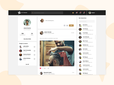 Barber and Buyer social connection dashboad home product salons social ui uidesign ux webdesign