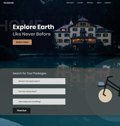 Wild home banner creativity design typography ui ui design web web design webpage