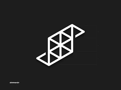 Logo for Simmersiv a virtual reality training platform avatar black and white brand branding design lettermark logo monogram symbol vector