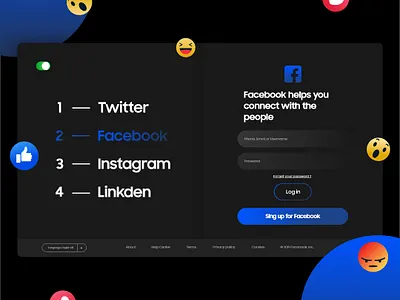 Web app Facebook app design daily challange facebook landing page ui ui ux ui app uidesign userinterface web app design web design webdesign website