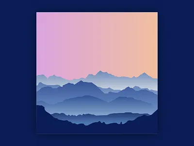 Blue Mountains art illustration landscape mountains view