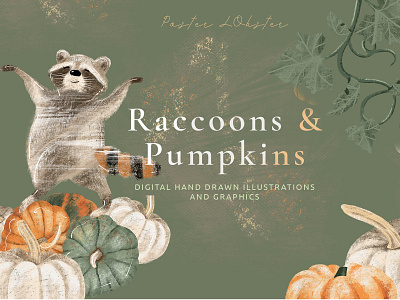 Raccons and pumpkins arrangement autumn cartoon cartoons creative cute design free freebie freebies graphic graphics illustration illustrator pumpkin pumpkins racco raccoon raccoons texture