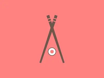 A sushi asain chopstick colour dribbble fish flat food food app icon illustration japan shot sushi vector