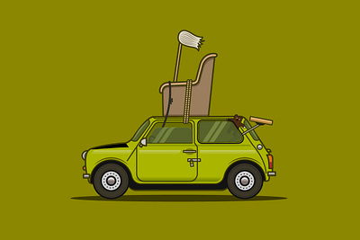 Mr. Bean's Mini adobe illustrator car illustration digital illustration illustration vector