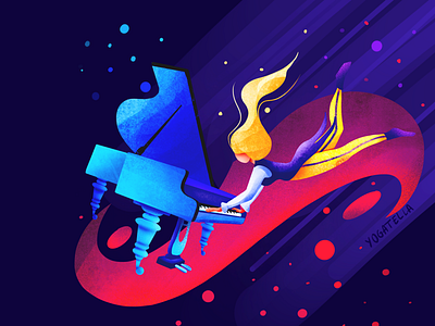 The Pianist color palette colorful design digital illustration illustrator industry music musician pianist piano procreate ui ux web webdesign