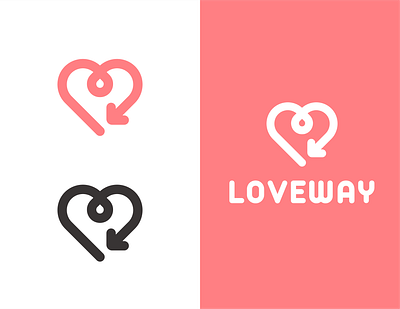 LOVEWAY arrow branding design logo love modern logo