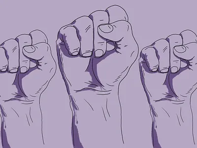 Determined determination illustration monochrome purple