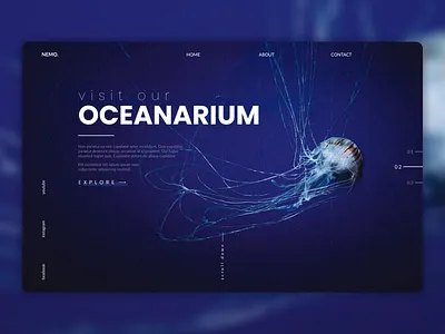 Oceanarium Web Design dark dark mode dark ui landing page landing page design landingpage ocean ui ux web website