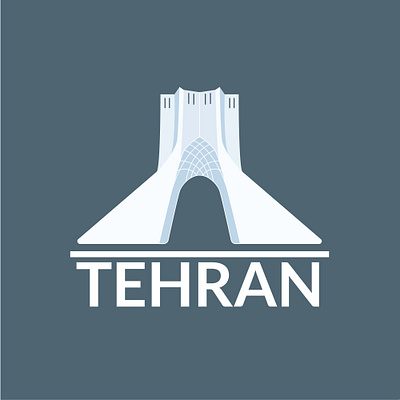 Tehran Azadi Tower architecture azadi tower city flat design illustraion iran shahyad sticker symbol