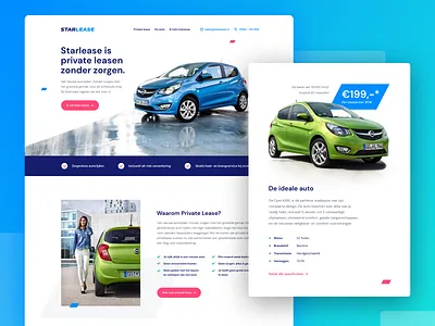 Starlease blue branding car concept design interaction lease logo rent ux ux design web webdesign