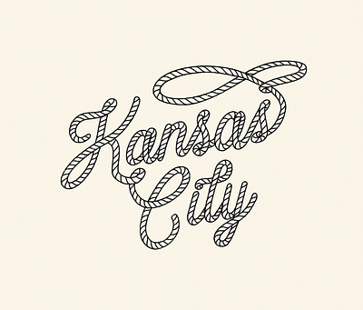 Kansas City Lasso hand lettering heartland lasso lettering midwest rope