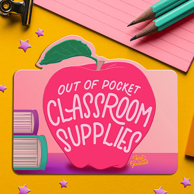 School Supplies apple book custom type gift card gift cards hand drawn type illustration lettering school school supplies teacher typography