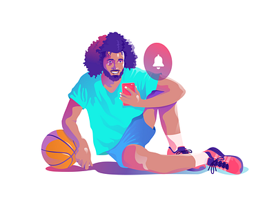 Alerts alert basketball gradients illustration notification