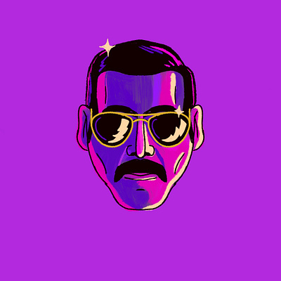 Freddie Mercury art freddie mercury illustration procreate queen retro