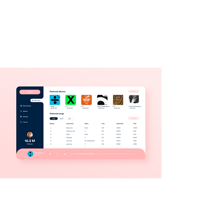 Artist web manager app artist design interaction design interface music music app music player ui ui design ux ux design web