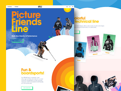 Picture Friends Line 2020 branding e commerce freestyle graphic design illustration landing page layout line mountain outdoor picture organic clothing poster web web design website