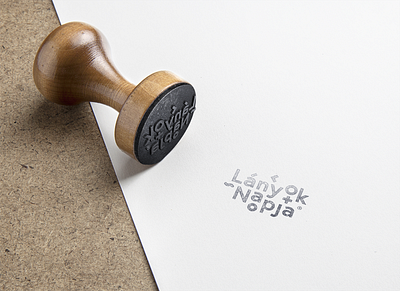 Girls' Day wooden logo stamp brand branding event geometric icon identity ink lanyok napja logo logo concept logo design logo stamp logotype mark mockup rubber stamp stamp stem wooden wooden stamp