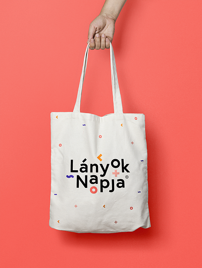 Girls' Day event branding totebag with logo bag brand branding concept event geometric girl girls day identity lanyok napja logo mathematics maths mockup pattern science stem tech technology totebag