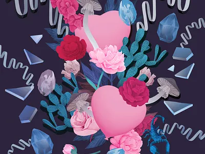 Explosion card collage color design digitalart drawing explosion finland finnish illustration pattern print valentinesday