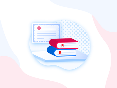 Certifications 📚 - Illustration #3 blue design designer dribbble icon illustration illustrator red shot vector