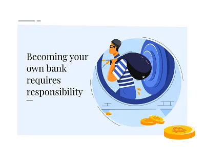 beware of thieves bank bitcoin bitpay boy design icon illustration minimal money office thieves ui ux vector
