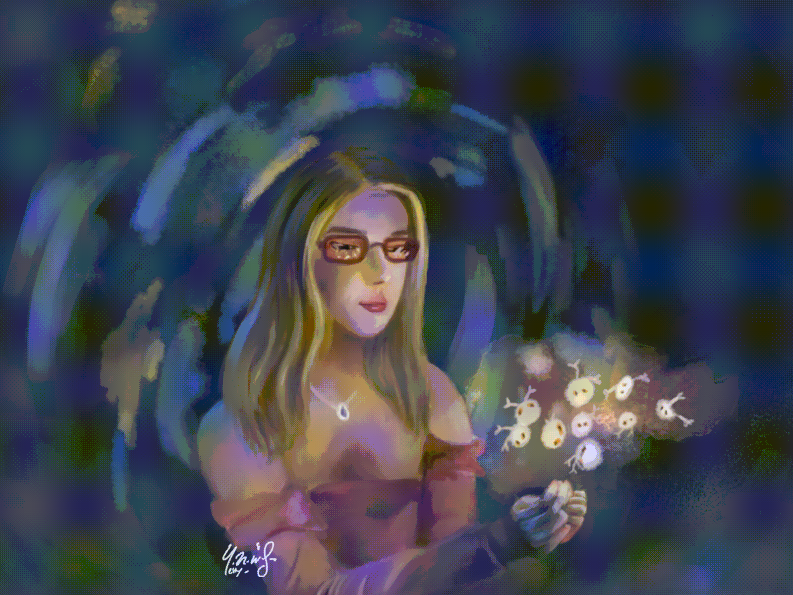 Forest Girl aftereffects animated animation art artwork design girl girl illustration illustration magical motion design