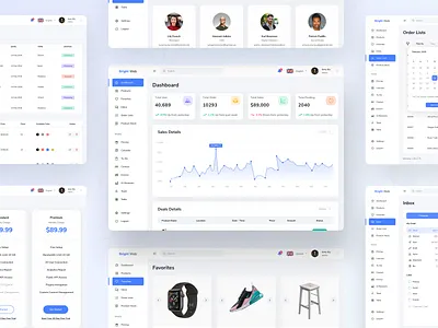 Bright Web Dashboard UI Kit android app dashboard design dribbble gradient ios iphone ui ux