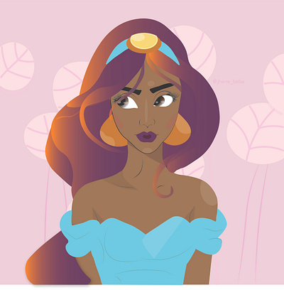 Princess Jasmine art cartoon disney illustration jasmine portrait portrait art portrait illustration