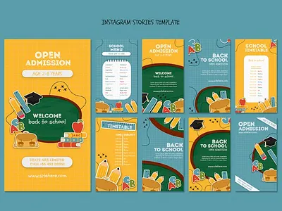 Creative colorful instagram stories templates Free Psd back to school childs freebies instagram stories instagram templates lesson