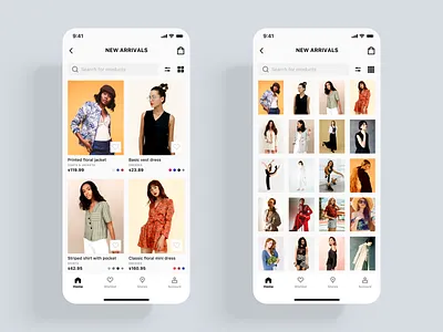 Trendy E-commerce App UI kit app buy design e commerce filters image images items kart kit minmal newin photos pictures products shop shopping store ui ux