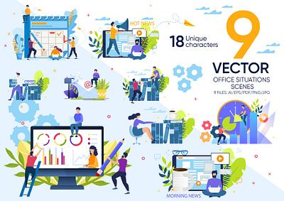 Vector Office Scenes Situations business businesswoman coffee colleague collection conversation discussion girl idea manager office people person quality scene success talk together vector young