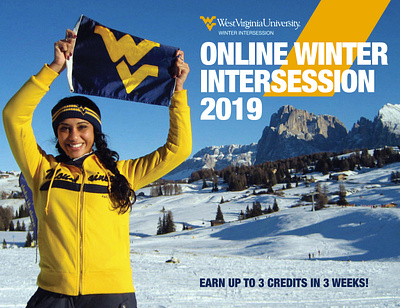 WVU Winter Intersession Postcards branding brochure design marketing typography vector