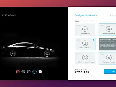 Product Configurator (Mercedes Benz) app design interface layout ui webdesign