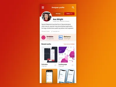 User Profile - DailyUI #005 005 app daily ui dailyui design feed mobile profile profile page ui user user profile vector web webdesign