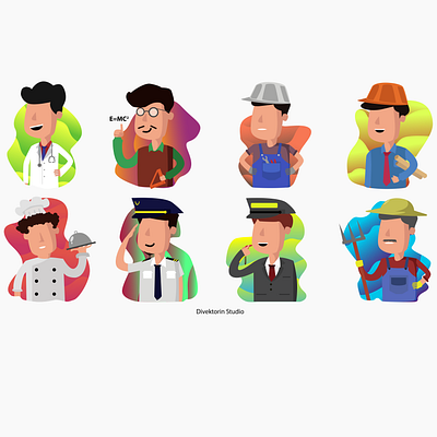 Character Design (Professions) branding characterdesign design flat icon illustration illustration art logo vector