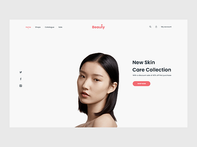 Online beauty store - Landing page beauty female landingpage makeup online shop online store website website concept woman