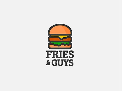 Daily logo challenge day 33/50, burger joint, Fries and guys! branding challenge daily logo challenge design graphic design icon logo logo designer logo maker logo passion simple vector