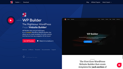 WP Builder Website Homepage branding design typography website wordpress